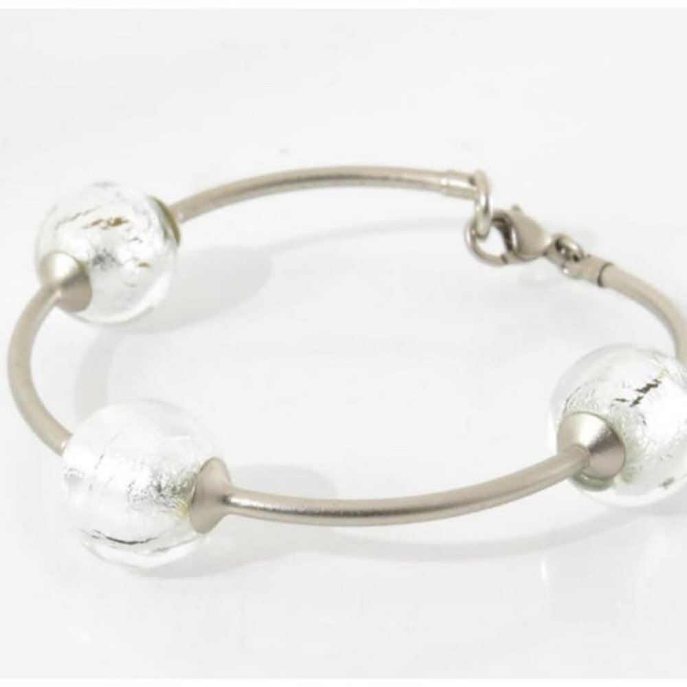 Chanel Rare 99C Silver Crystal Bracelet Bangle Cuf